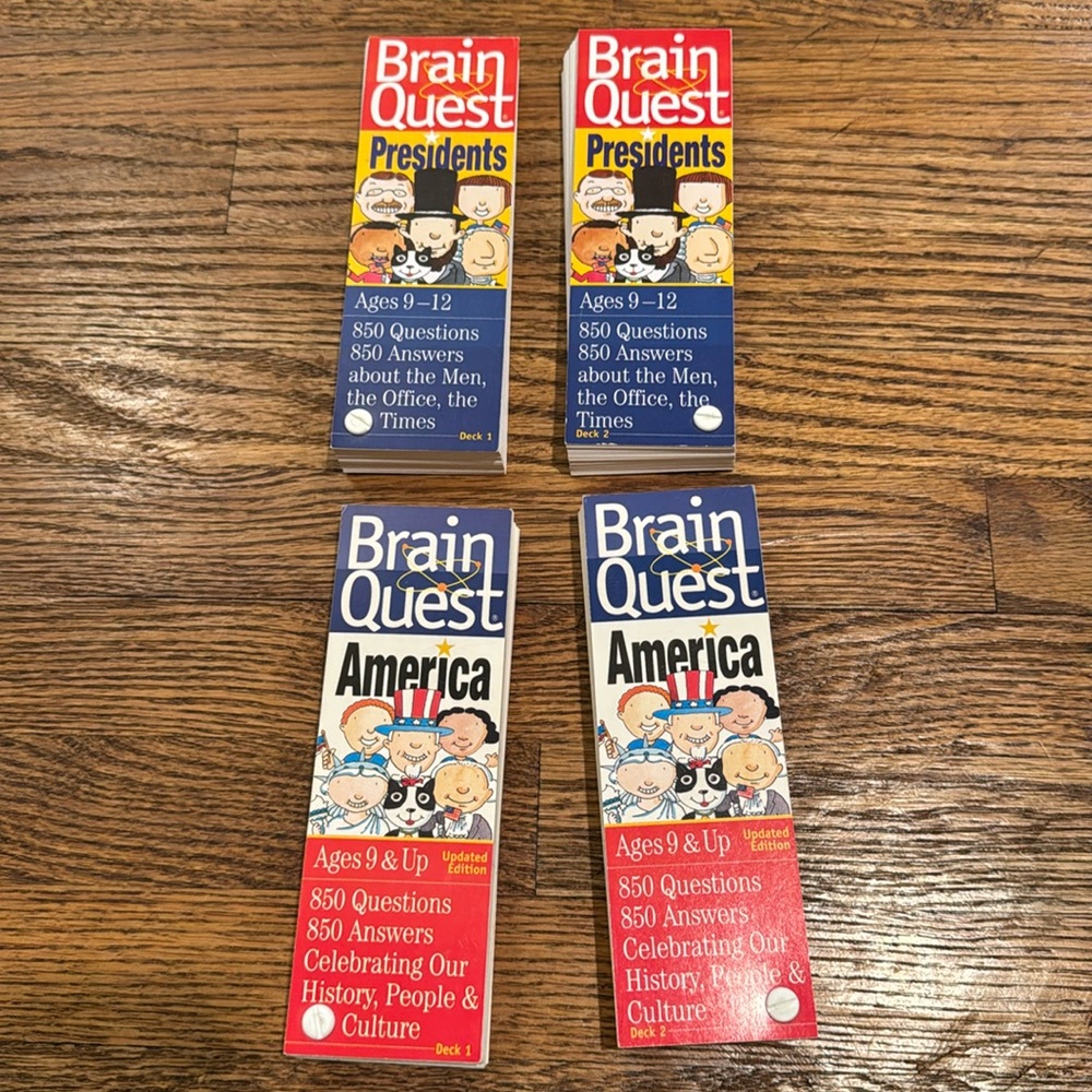 Brain Quest Trivia | Presidents decks 1&2 | America decks 1&2 | Ages 9 & up